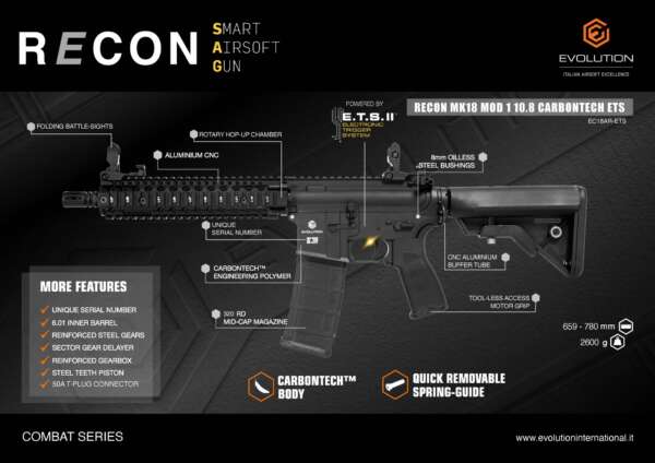 EVOLUTION RECON MK18 MOD 1 10.8" CARBONTECH ETS - immagine 4