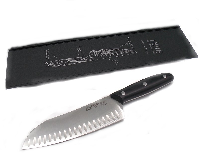 Coltello Due Cigni Santoku lama con alveoli