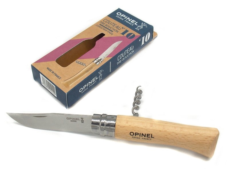 Coltello Opinel inox numero 10 con cavatappi