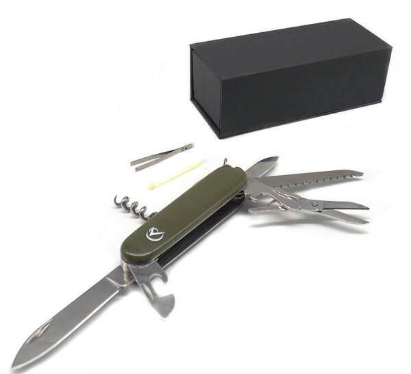 Coltello multiuso 12 usi manico verde