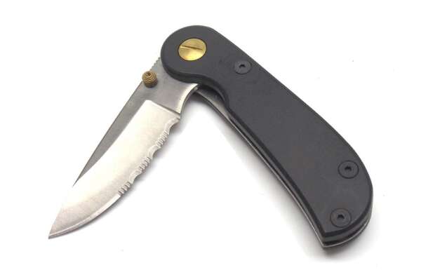 Coltello caccia manico in metallo satinato