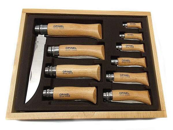 Coltello Opinel set inox 10 pezzi con vetrina - immagine 2