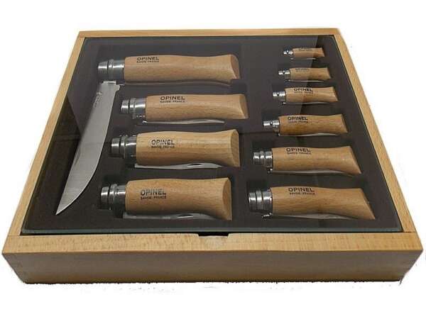 Coltello Opinel set inox 10 pezzi con vetrina - immagine 3