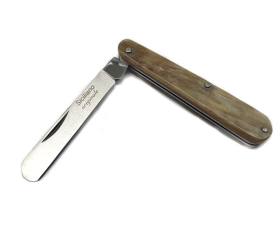Coltello rasolino siciliano corno 1424 cm 17