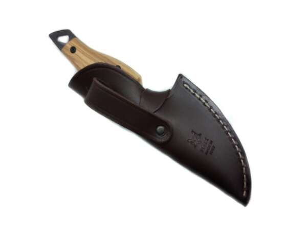 Coltello Fox da scuoio lama 8 cm e manico in olivo con scuoiatore - immagine 3