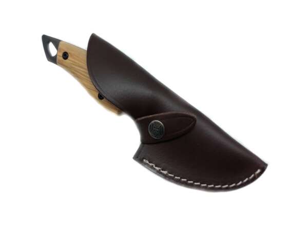 Coltello Fox da scuoio lama 8 cm e manico in olivo con scuoiatore - immagine 4
