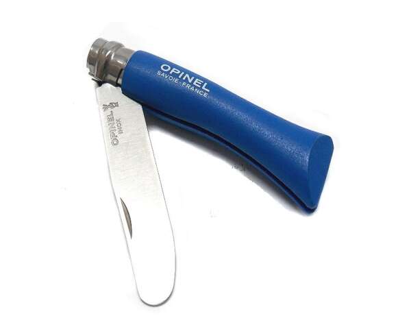 Coltello Opinel rasoio punta tonda manico colorato - BLU-U - immagine 2