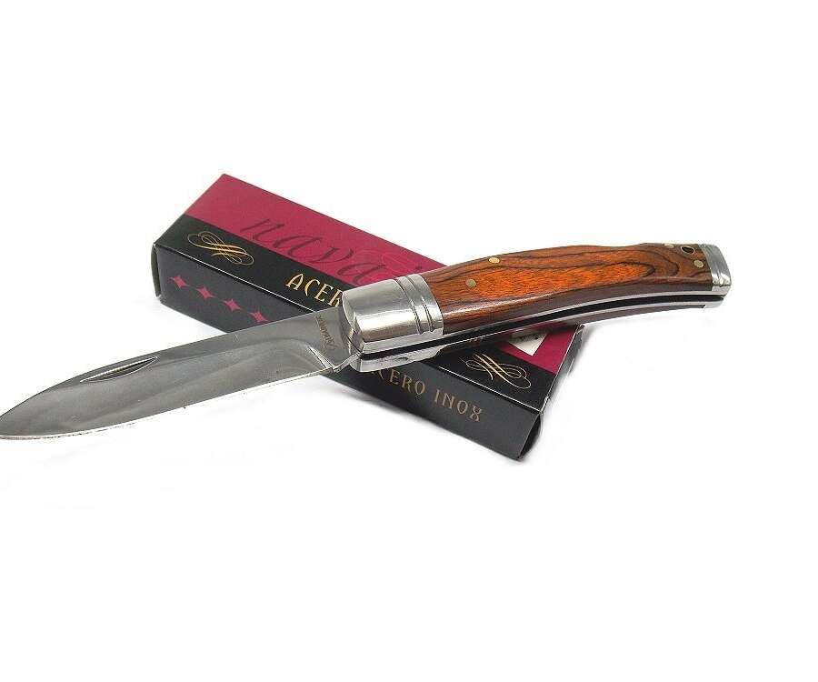 Coltello caccia Albainox manico in acero marrone