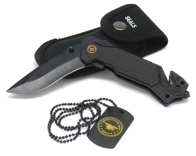 Coltello Albainox da soccorso Seals con manico in metallo 19437