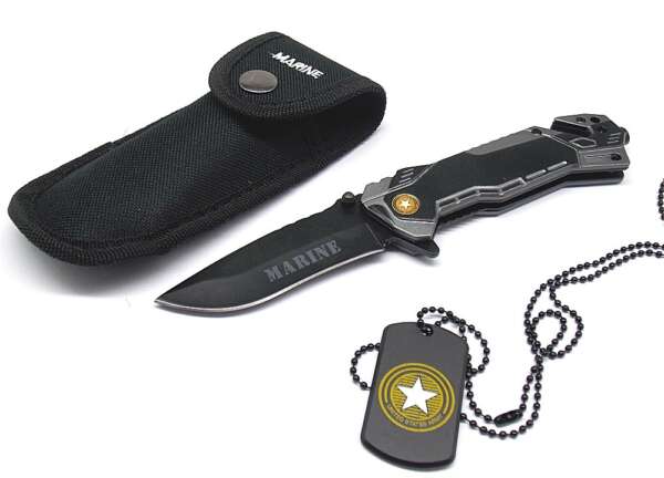 Coltello Albainox da soccorso Marine con fodero e collana 19434