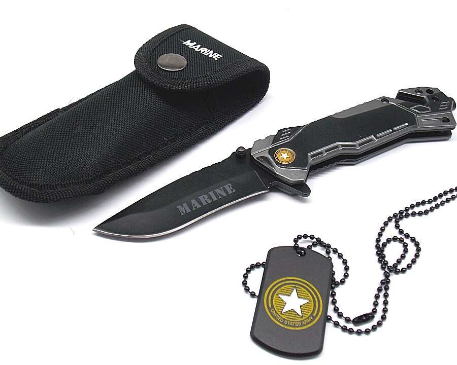 Coltello Albainox da soccorso Marine con fodero e collana 19434