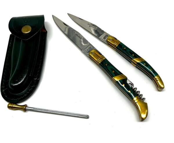 Coltello laguiole 2 pezzi con affilatore - immagine 2
