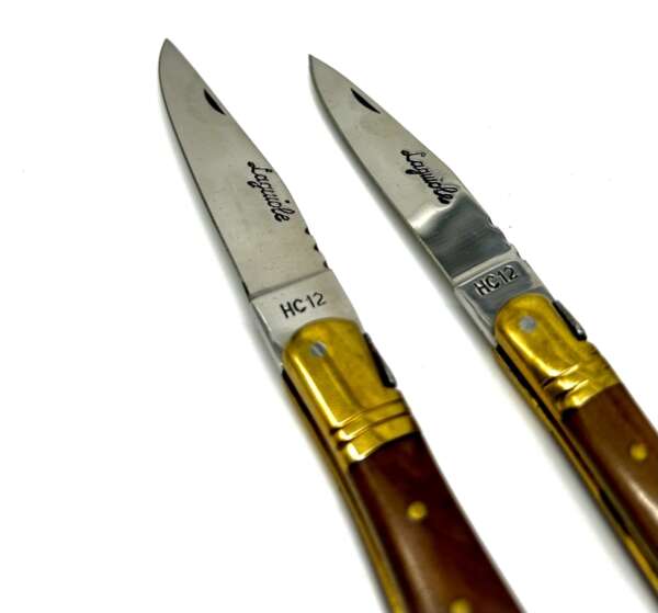 Coltello laguiole set 2 pezzi con affilatore manico marrone - immagine 3