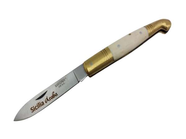 Coltello Sicilia Araba manico osso chiaro lama 8 cm