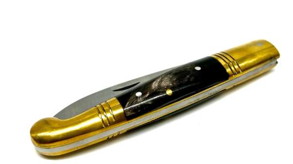 Coltello Sicilia Araba manico corno nero lama 8 cm
