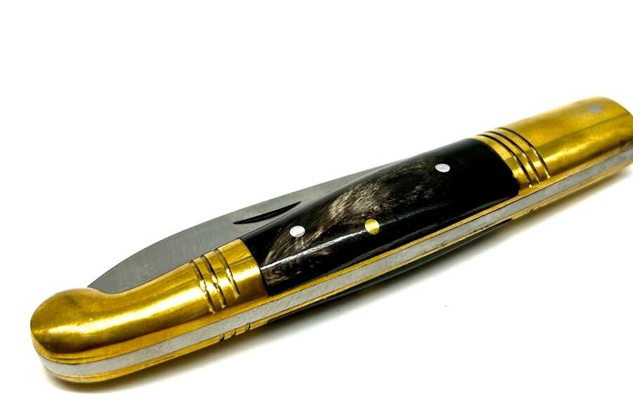 Coltello Sicilia Araba manico corno nero lama 8 cm