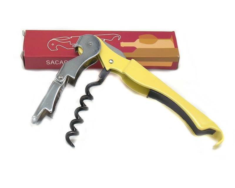 Cavatappi ed apribottiglia manico giallo