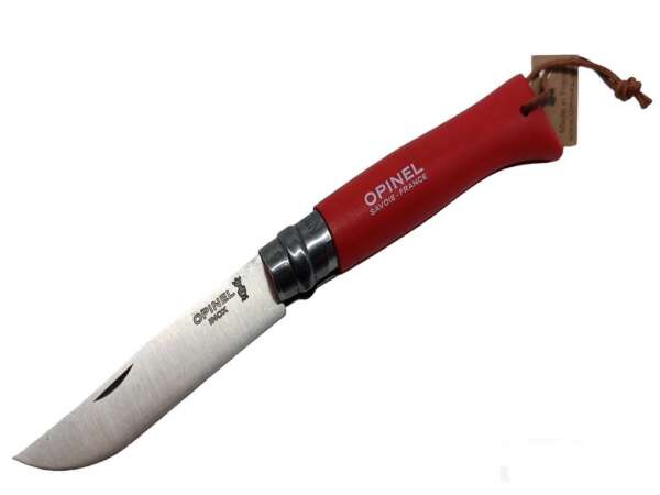 Coltello Opinel inox numero 8 manico in legno colorato - NERO-U - immagine 2