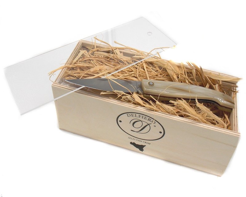 Coltello bistecca Pattada Figus in corno con scatola Delfiero Selection From