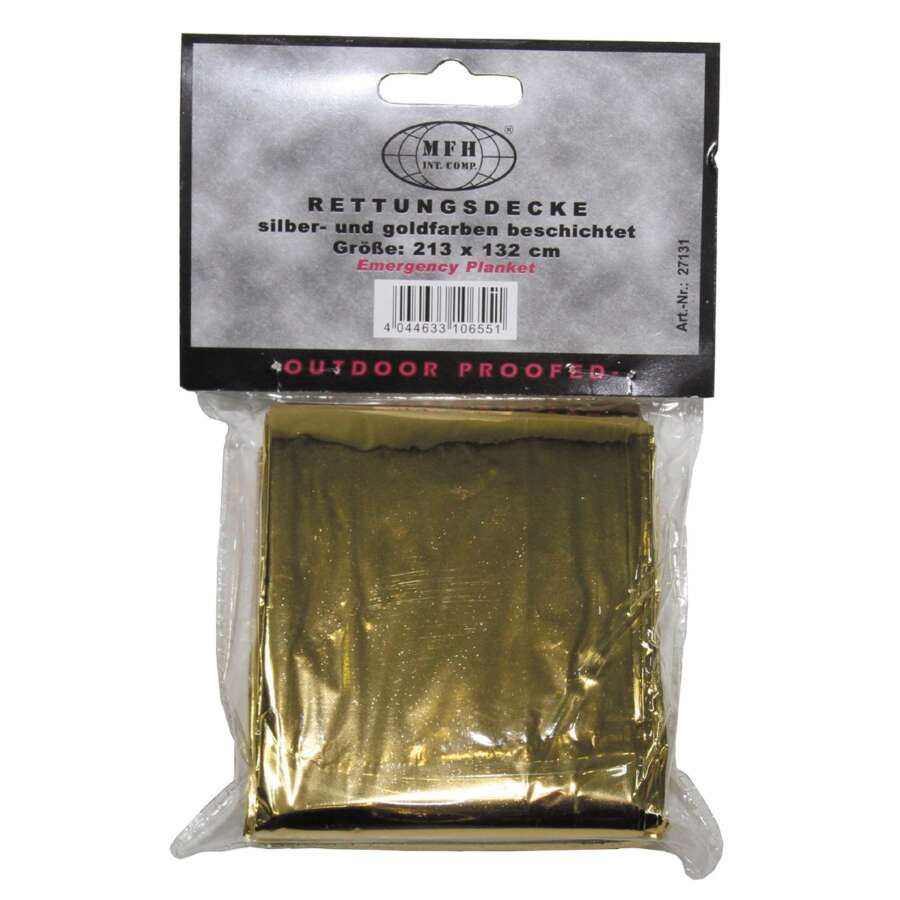 MFH Coperta Rescue, rivestita in argento e oro