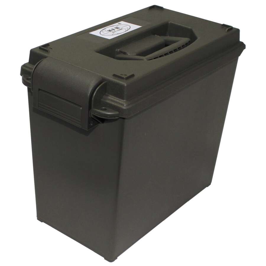 MFH Scatola per munizioni USA, plastica, cal. 50 mm, grande, oliva