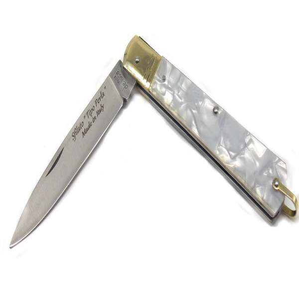 Coltello De Luca siciliano sfilato 17 cm manico tipo perla - immagine 2