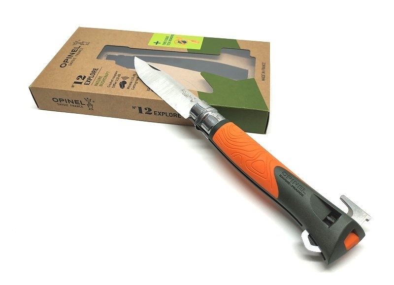 Coltello Opinel Explore numero 12 con rimuovi zecche - ARANCIO-U