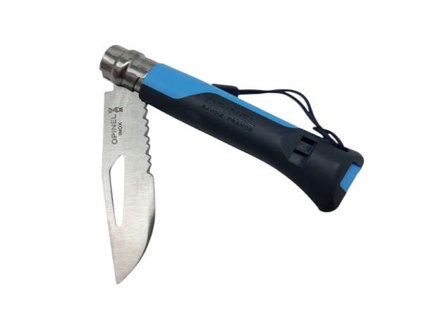 Coltello Opinel outdoor numero 8 manico grigio e celeste - immagine 2