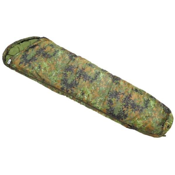 Sacco a pelo mummia , flecktarn, imbottitura a 2 strati