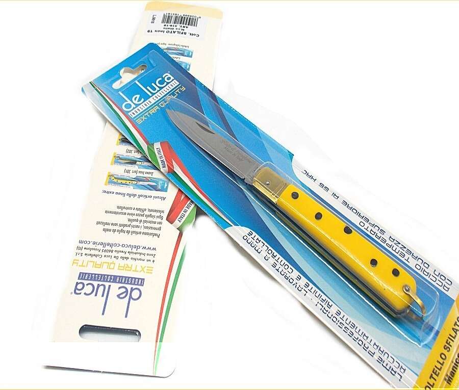 Coltello De Luca sfilato di Frosolone 21 cm manico giallo