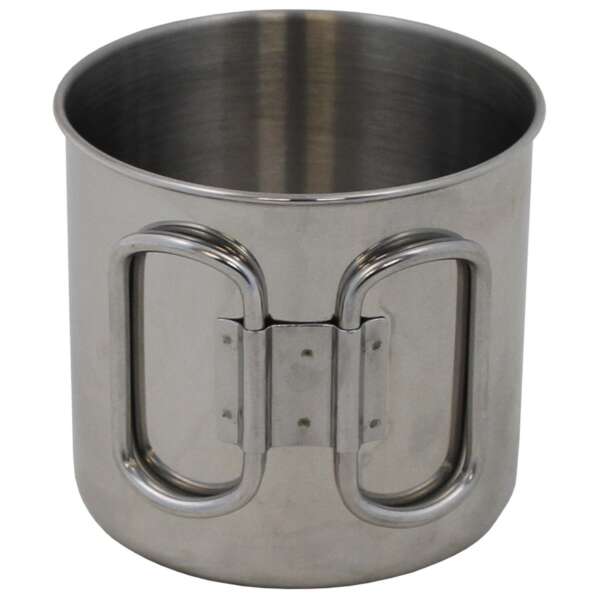Tazza, acciaio inossidabile, manici pieghevoli, circa 450 ml - immagine 2