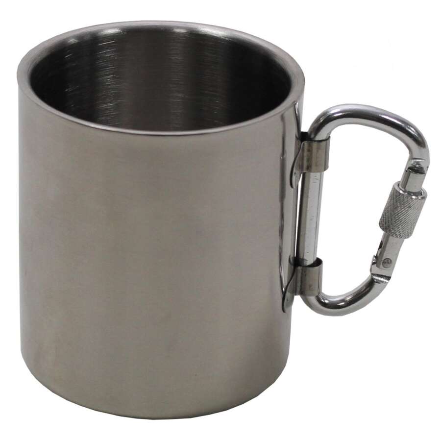 Coppa, acciaio inossidabile, moschettone, a doppia parete, ca.300 ml