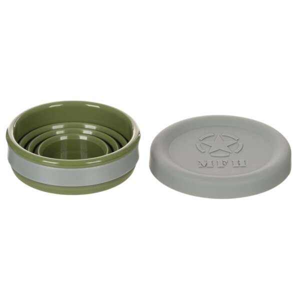 Bicchiere pieghevole , con coperchio, silicone, oliva, 200 ml - immagine 2