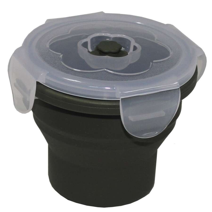 Lunch box, pieghevole, ca.240 ml, oliva, con coperchio, silicone