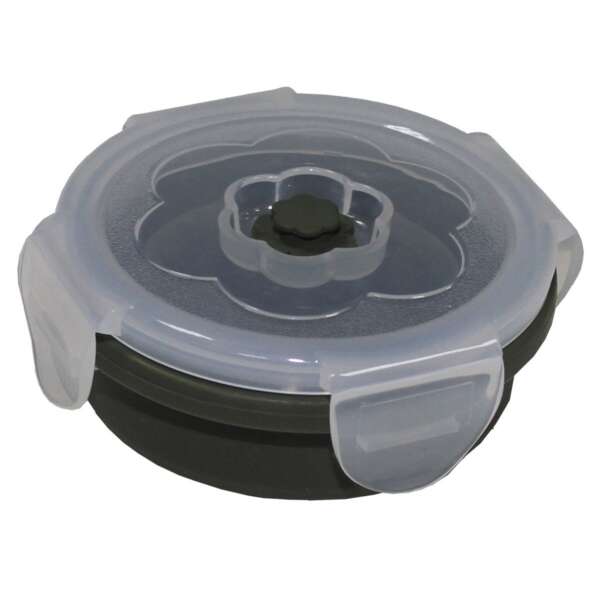Lunch box, pieghevole, ca.240 ml, oliva, con coperchio, silicone - immagine 2