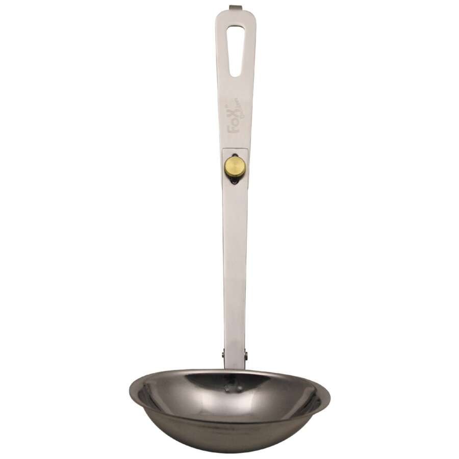 mestolo pieghevole, acciaio inossidabile, con borsa