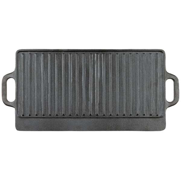 piastra grill in ghisa 2 maniglie circa 50 x 23 x 1,5 cm