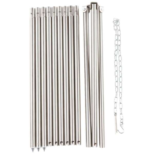 Treppiede circa 1,9 m in acciaio inossidabile con catena e gancio - immagine 4