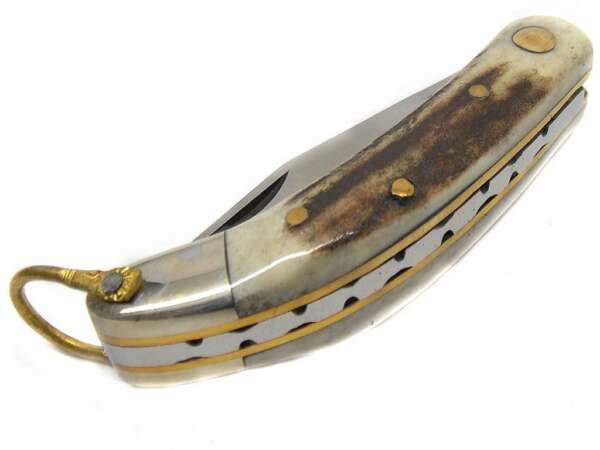 Coltello Virginia Caccia Manico Cervo Lama cm 6 VI3461 - immagine 3