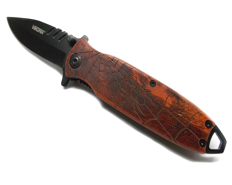 Coltello Virginia ragno legno manico VI3470 spider man