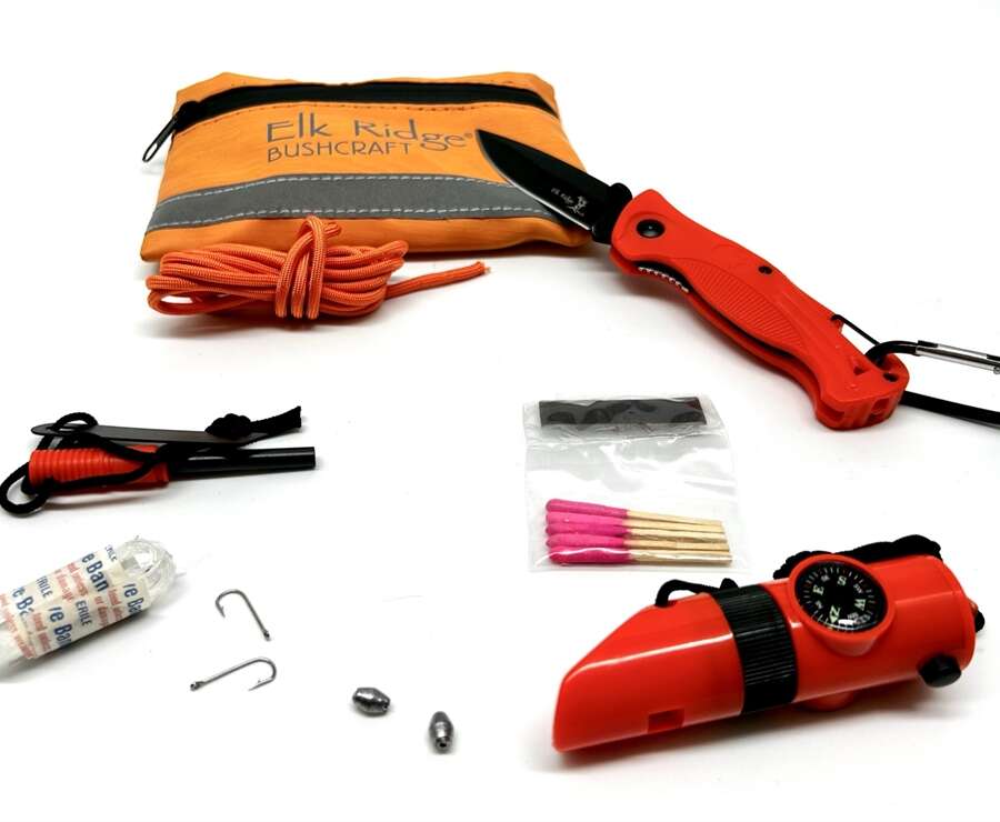 Coltello Elk Ridge arancio kit sopravvivenza boy scout