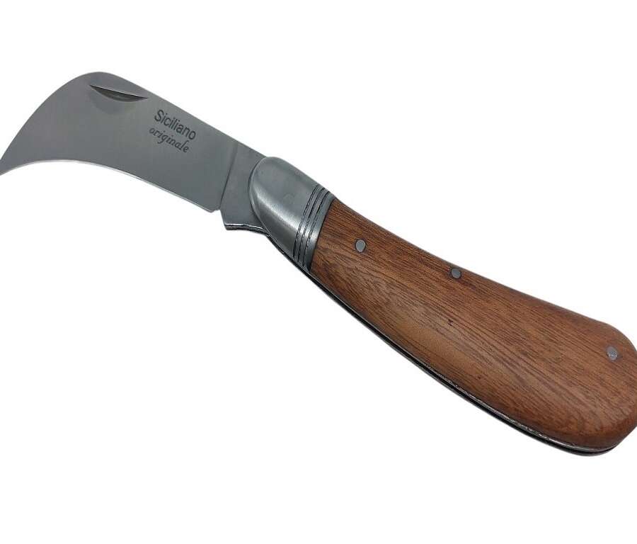 Coltello roncola manico legno