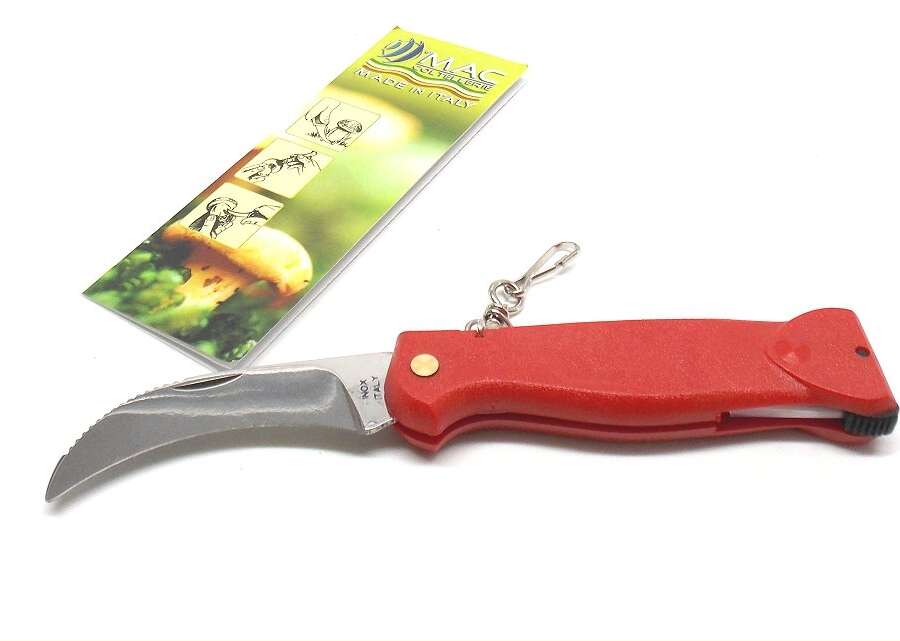 Coltello Mac micologico da funghi rosso