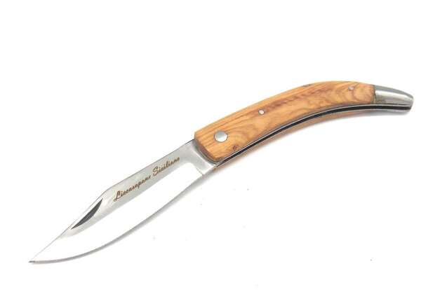 Coltello Liccasapone Siciliano manico in ulivo lama 9 cm - immagine 5