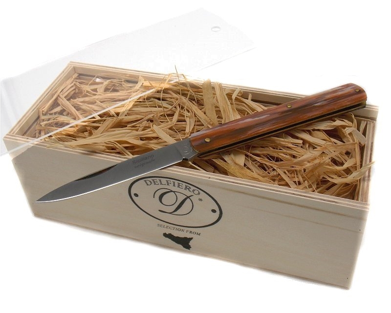Coltello bistecca siciliano 23 cm manico perlato con scatola Delfiero Selection From