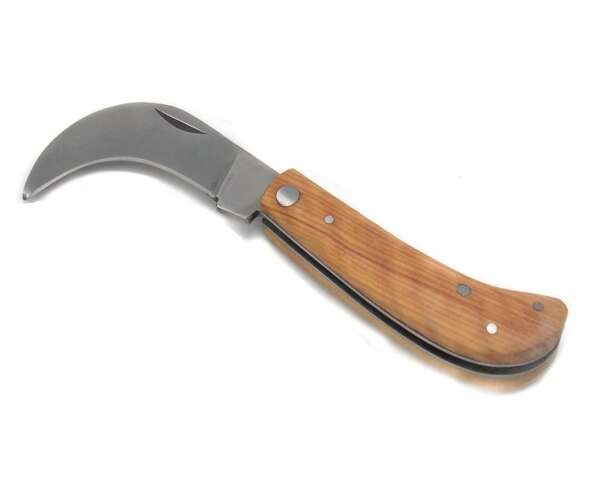 Coltello roncola manico in legno lama 7 cm