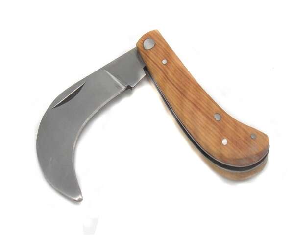 Coltello roncola manico in legno lama 7 cm - immagine 2