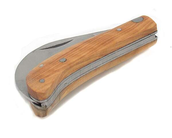 Coltello roncola manico in legno lama 7 cm - immagine 3