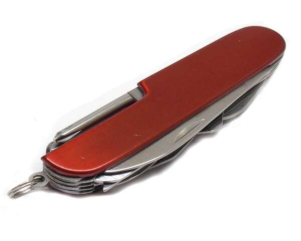 Coltello multiuso con 11 funzioni manico metallo colorato - BLU-U - immagine 2