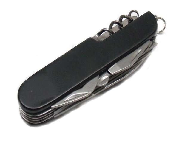Coltello multiuso con 11 funzioni manico metallo colorato - immagine 3